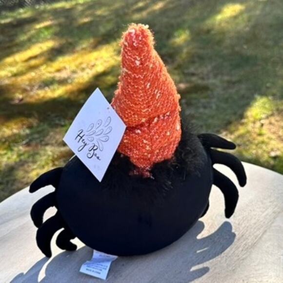 Halloween Smiling Face Spider Orange Hat Weighted Bottom Decoration Doorstop New - Picture 6 of 12